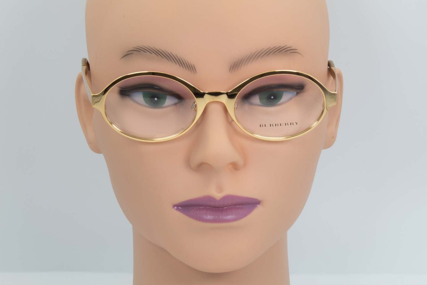 Burberry B1254 Female Round Glasses Frame Gold Chrome 50mm