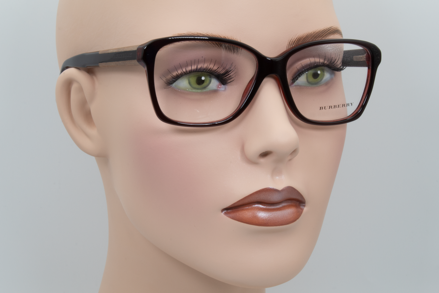 Burberry B2121 Female Square Glasses Frame Dark Red 54mm