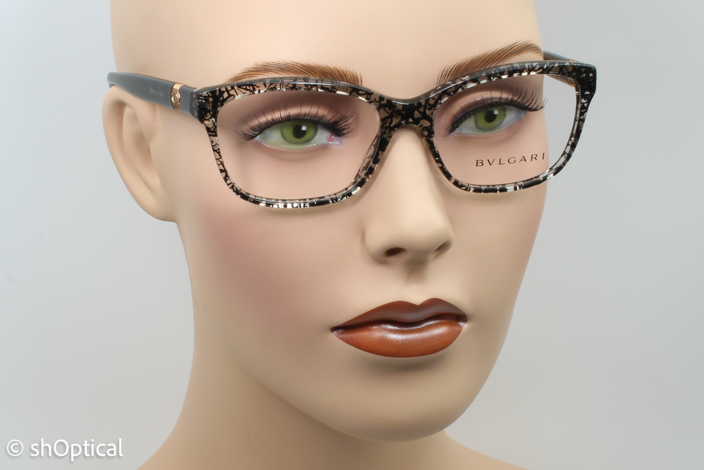 Bvlgari 4115 Female Square Glasses Frame Black San Pietrino 54mm