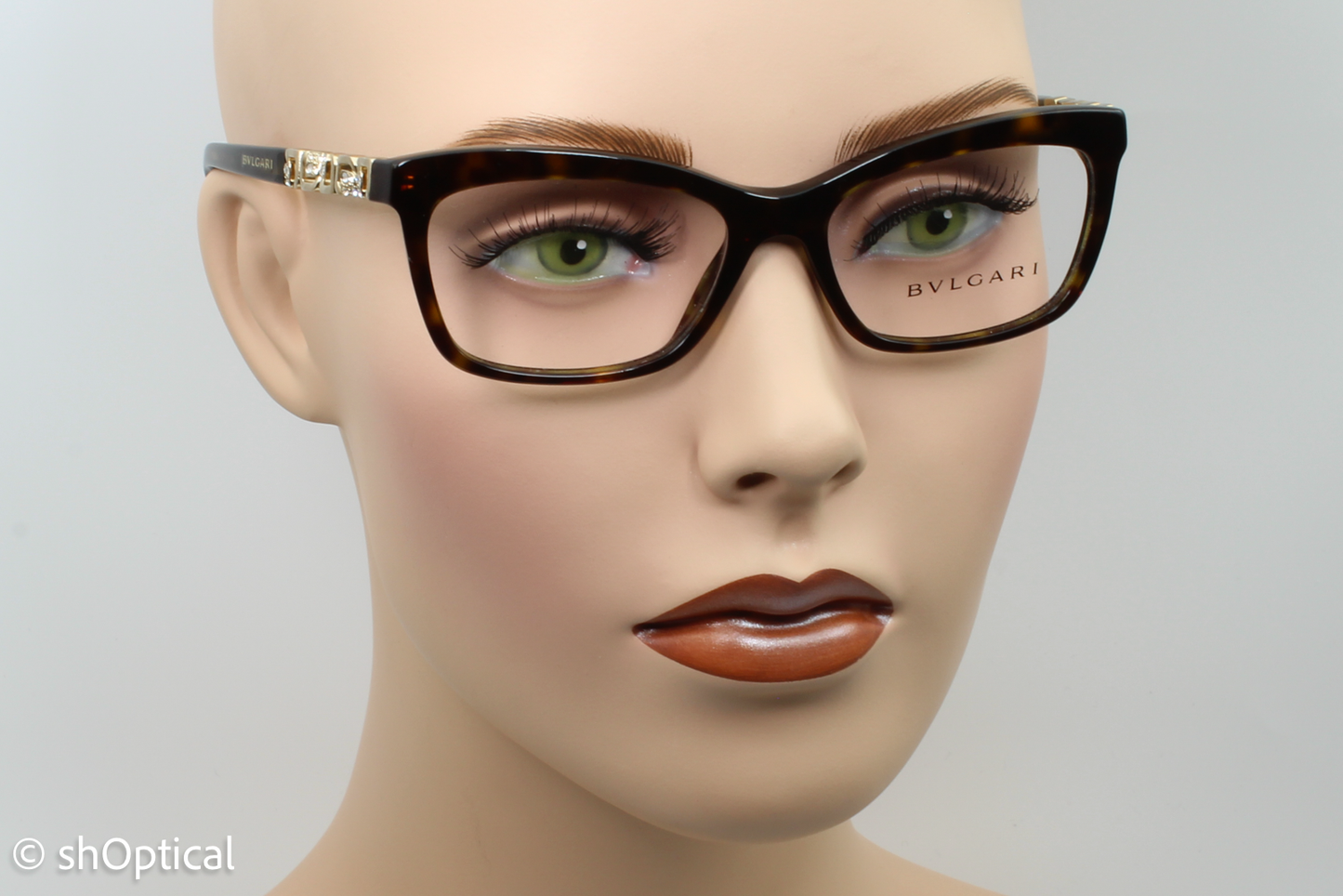 Bvlgari 4116-B Female Rectangular Glasses Frame Dark Havana 52mm