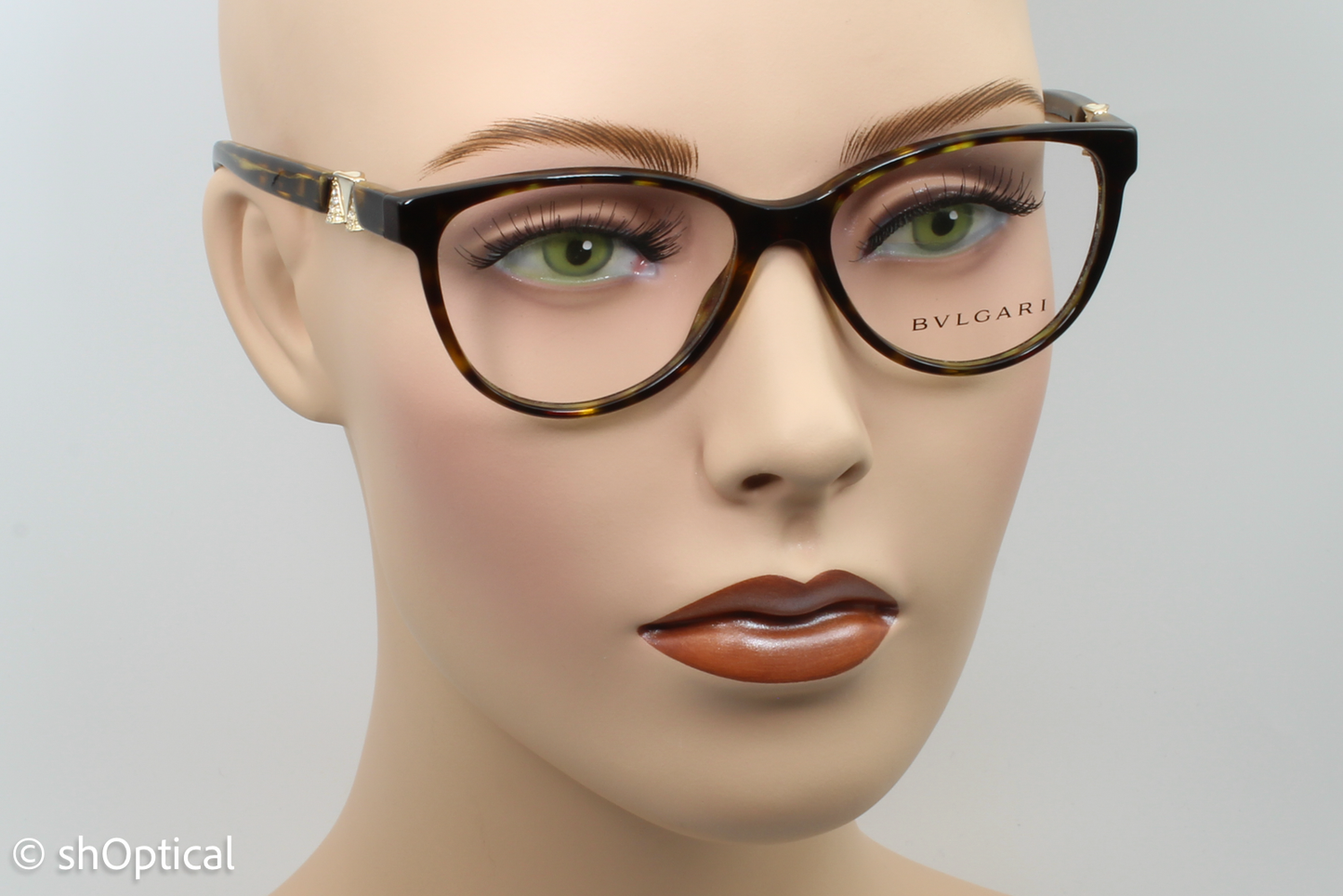 Bvlgari 4119-B Female Cat Eye Glasses Frame Dark Havana 52mm