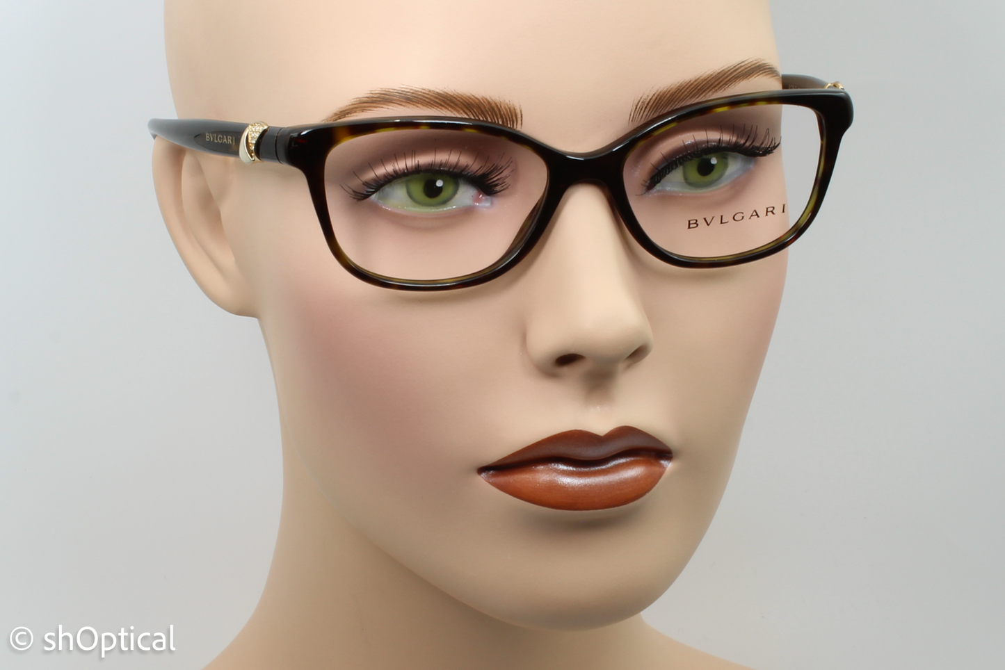 Bvlgari 4128-B Female Cat Eye Glasses Frame Dark Havana 52mm