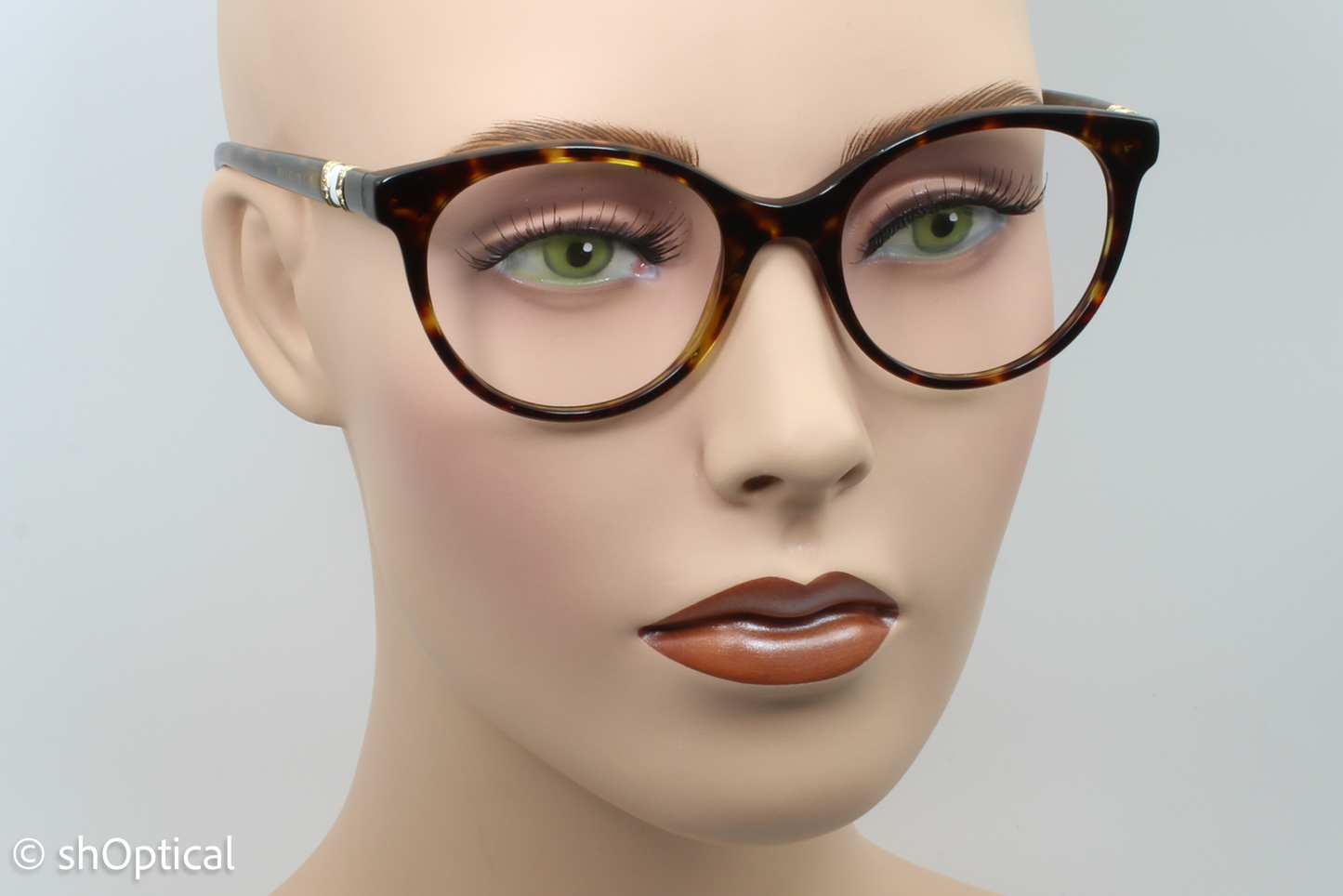 Bvlgari 4134-B Female Round Glasses Frame Dark Havana 51mm