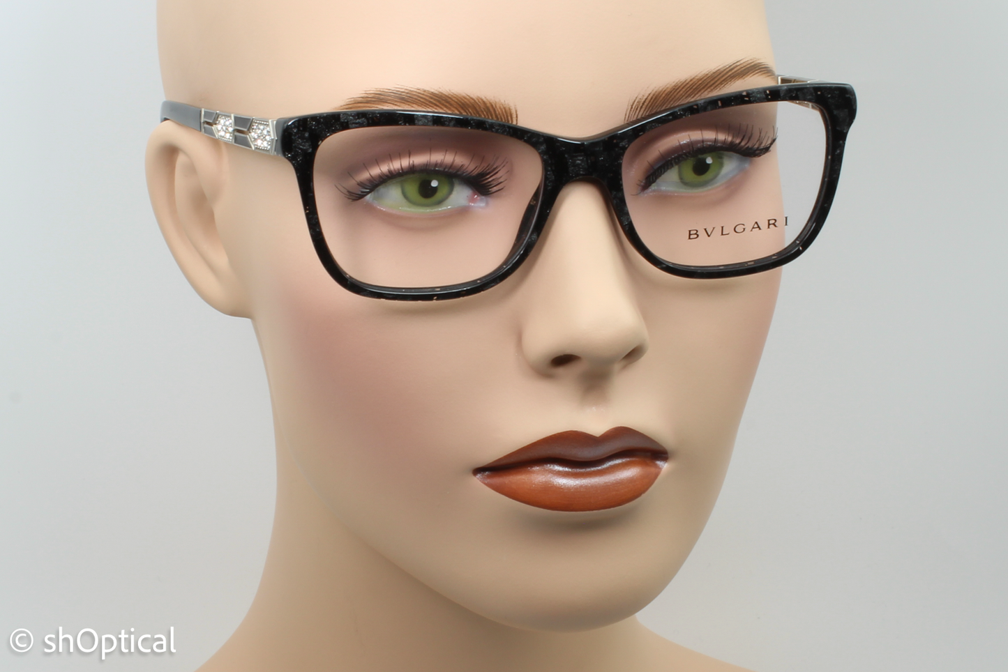 Bvlgari 4135-B Female Square Glasses Frame Bvlgari Black (Mamba) 53mm