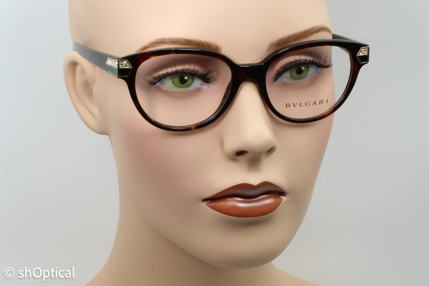 Bvlgari 4136-B Female Cat Eye Glasses Frame Dark Havana 52mm