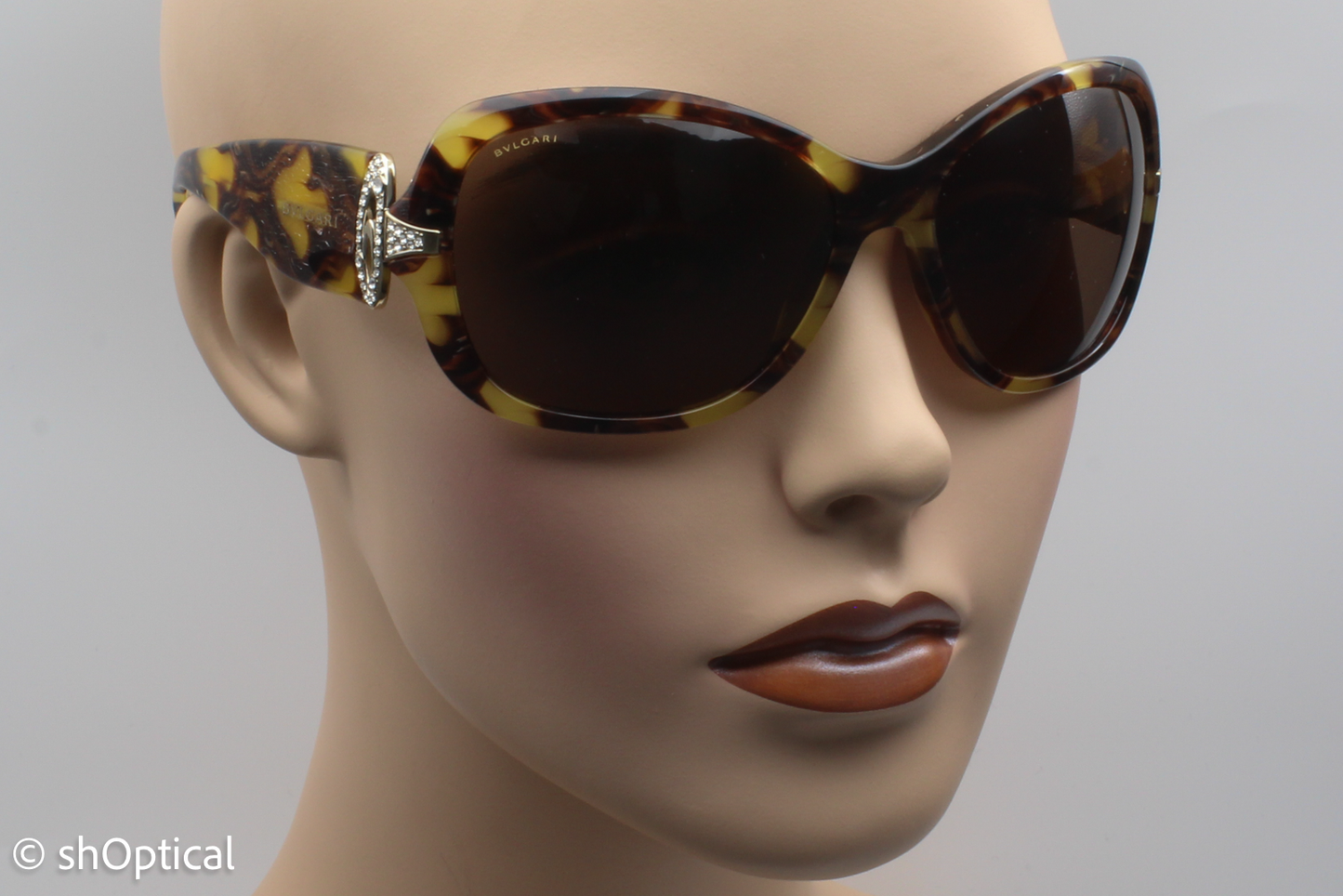 Bvlgari 8044-B 5045/73 Womens Full Rim Sunglasses Tortoiseshell 62mm