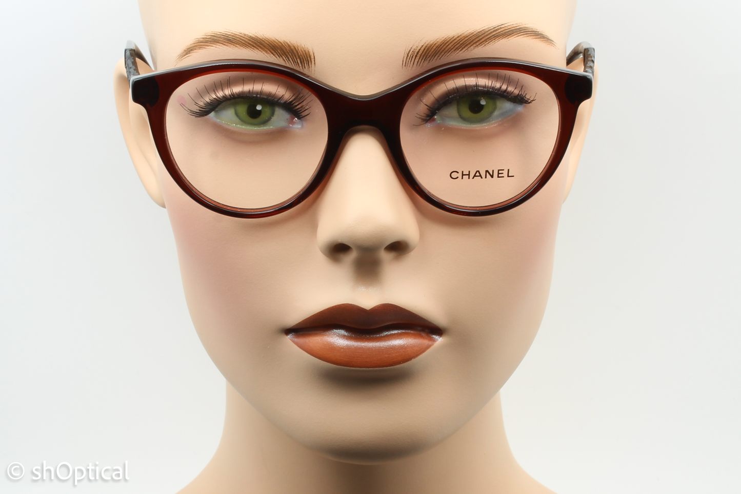 Chanel 3363-B Female Round Glasses Frame Burgundy 48mm