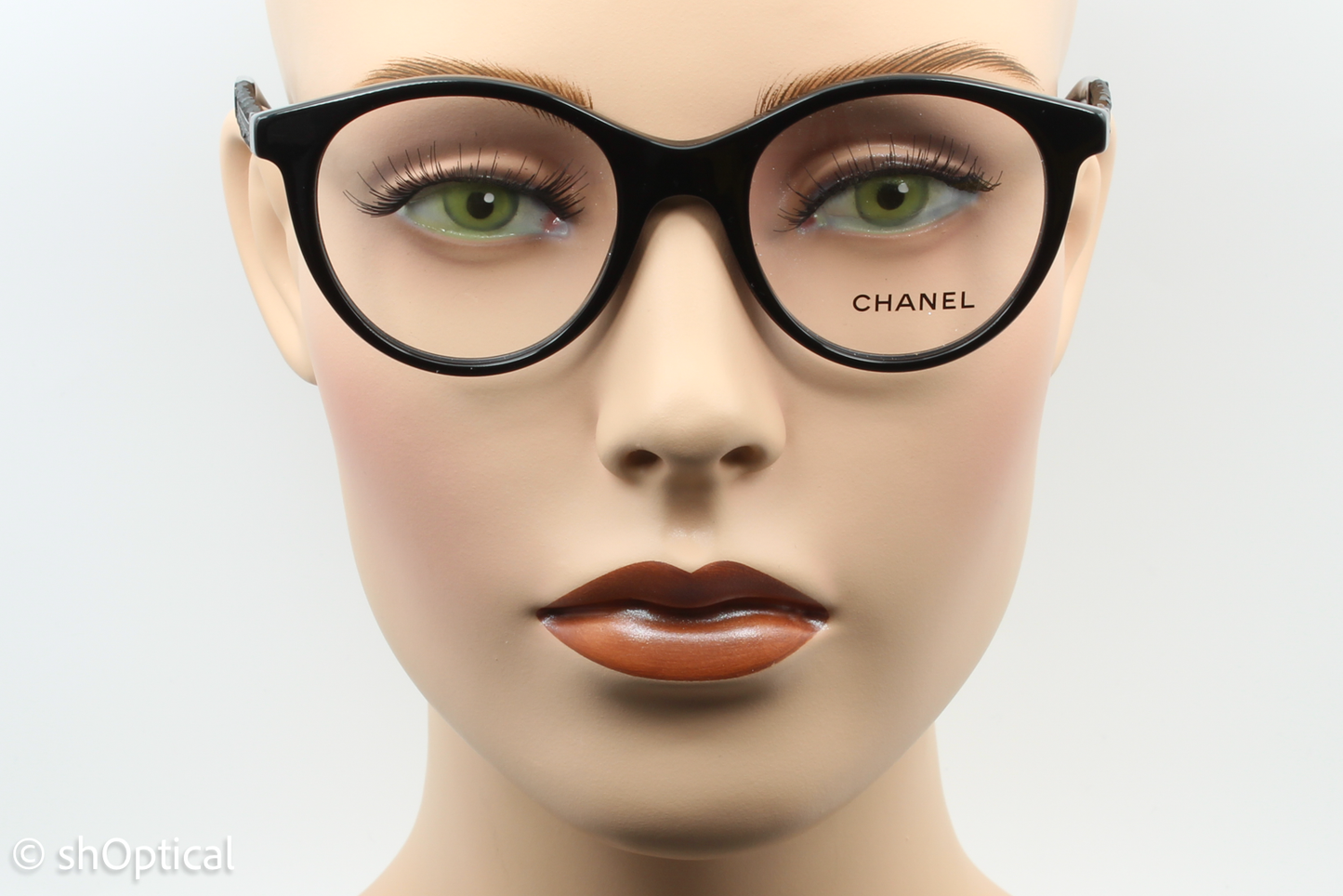 Chanel 3363-B Female Round Glasses Frame Black 48mm