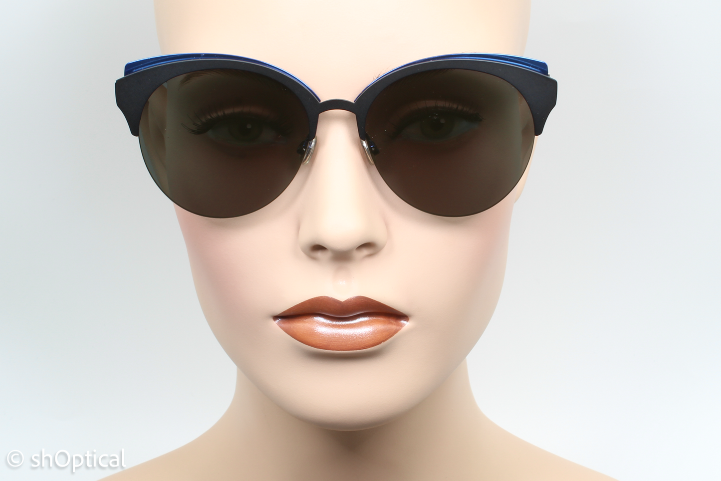 Christian Dior DIORAMACLUB 000 G5V2K Womens Full Rim Sunglasses Matte Black/Blue 55mm