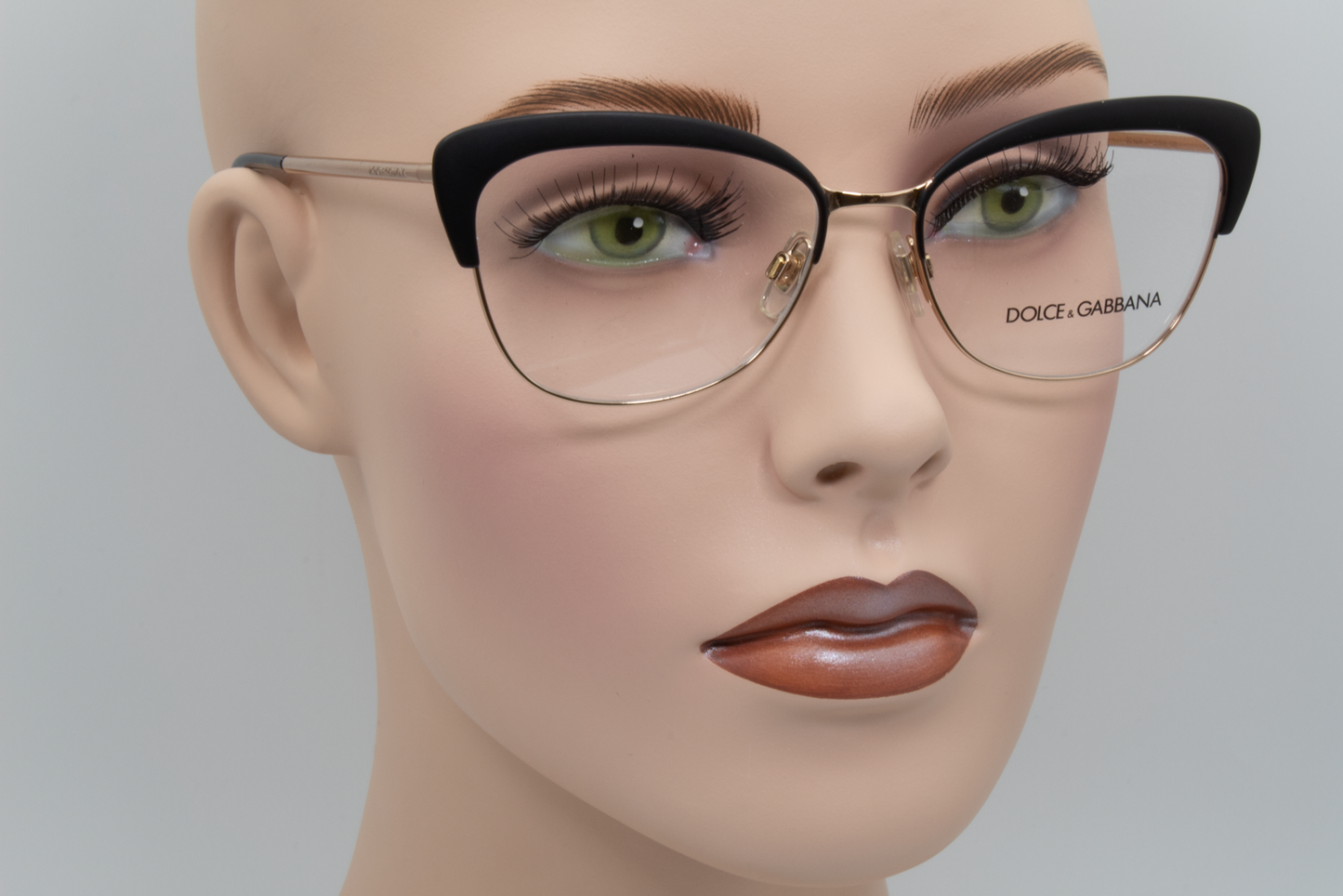 Dolce & Gabbana DG1298 Female Cat Eye Glasses Frame Black & Gold 54mm