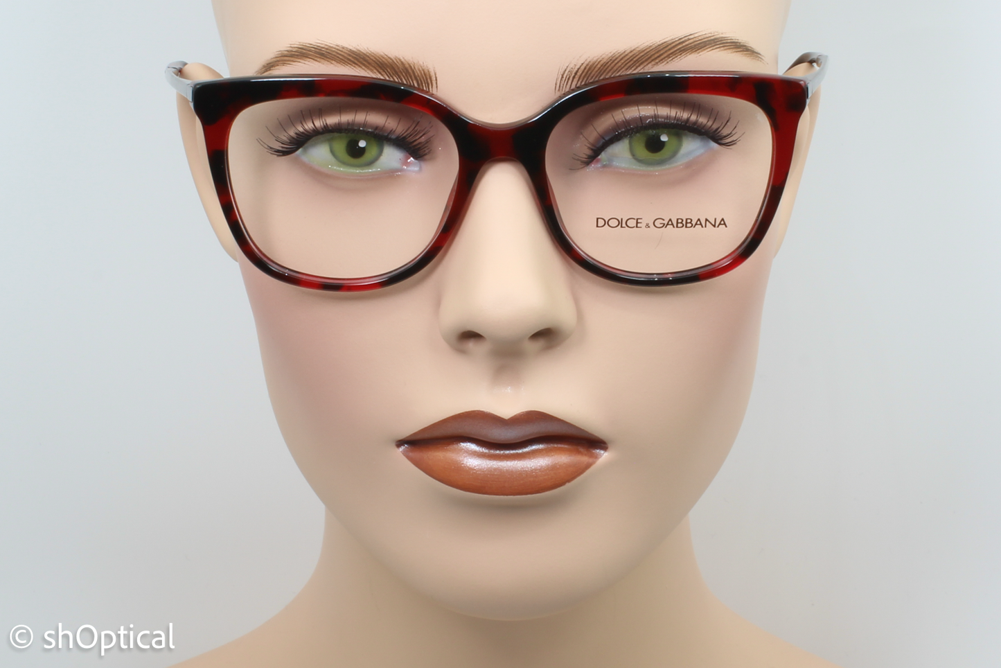 Dolce & Gabbana DG3259 Female Cat Eye Glasses Frame Red Cube Bordeaux 51mm