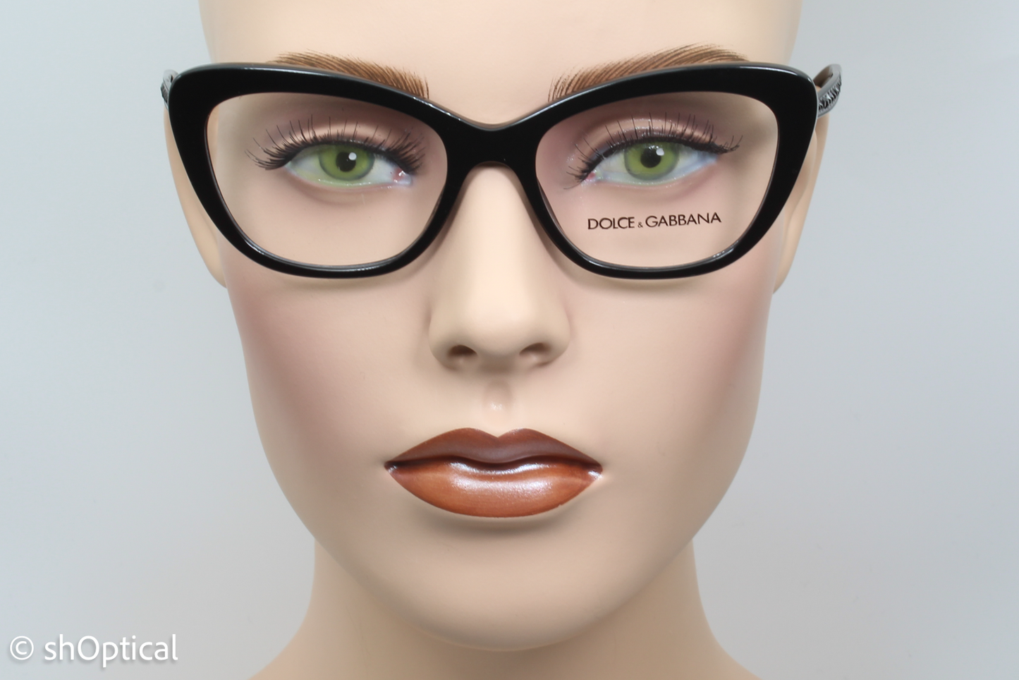 Dolce & Gabbana DG3275B Female Butterfly Glasses Frame Polished Black Plastic 52mm