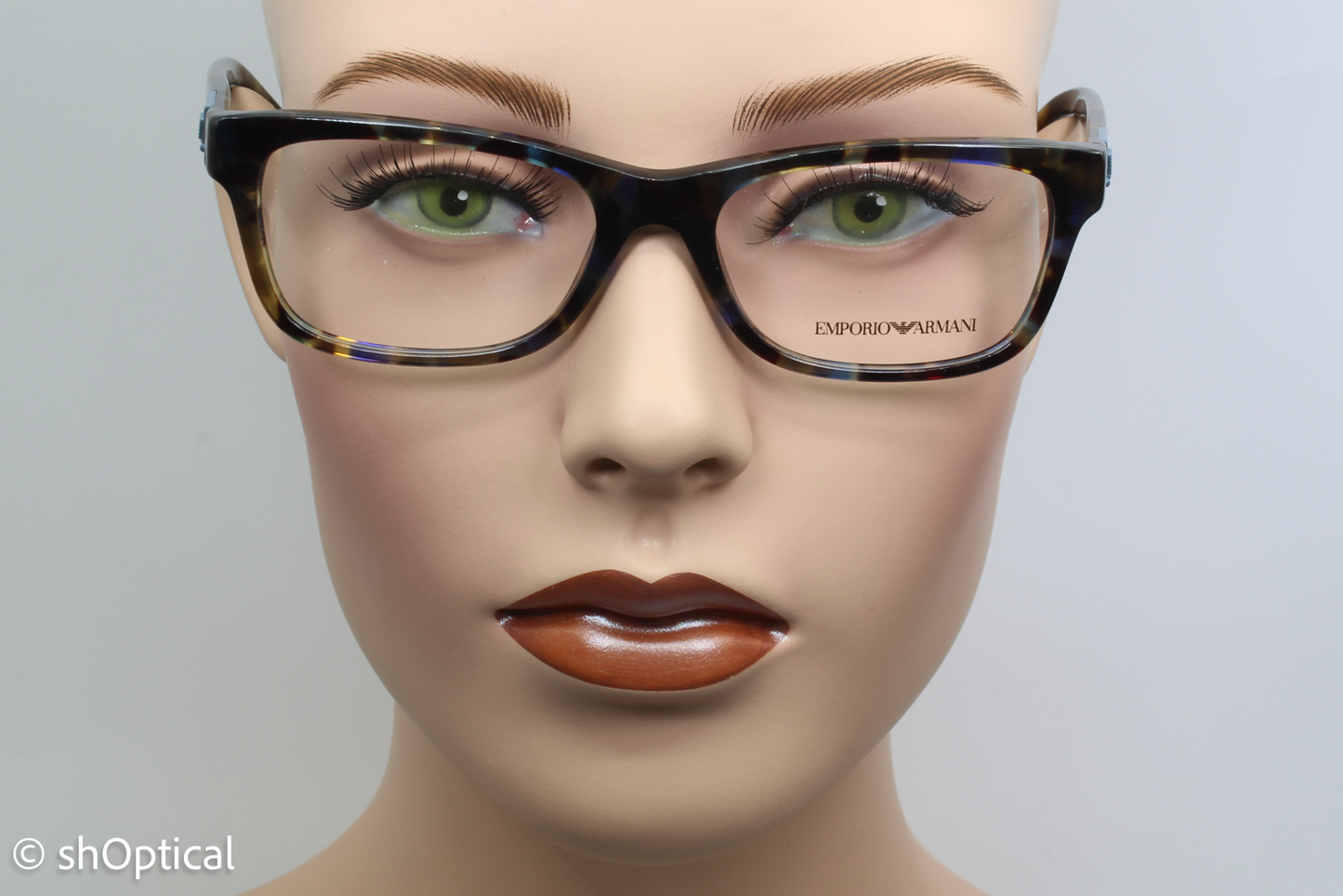 Emporio Armani EA3093 Female Rectangular Glasses Frame Multi-colour 53mm