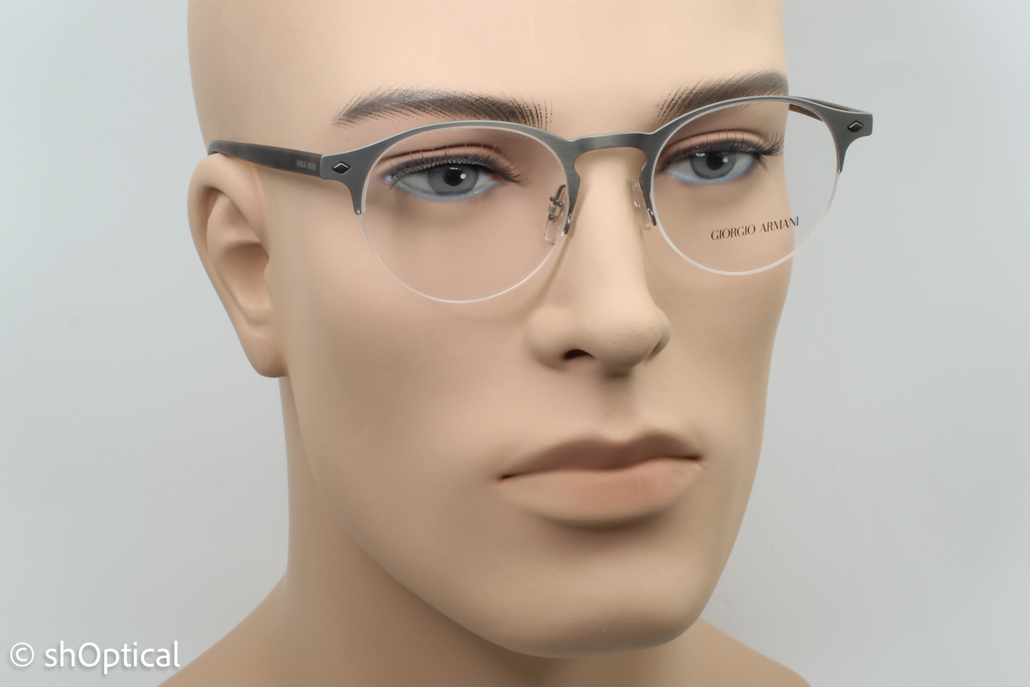 Giorgio Armani AR5064 Male Round Glasses Frame Matte Gunmetal 49mm