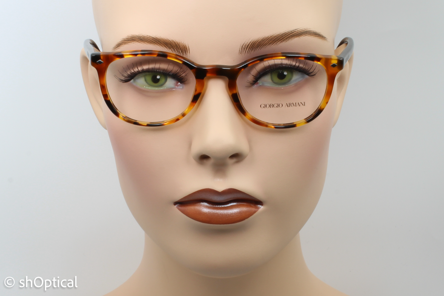 Giorgio Armani AR7096 Female Round Glasses Frame Black Tortoise Havana 48mm