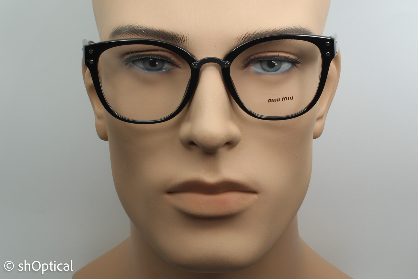 Miu Miu VMU04Q Unisex Square Glasses Frame Black 52mm