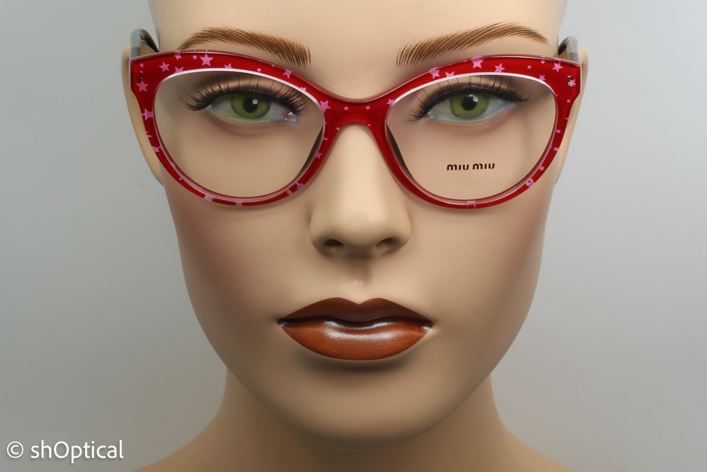 Miu Miu VMU04R Female Cat Eye Glasses Frame Red 51mm