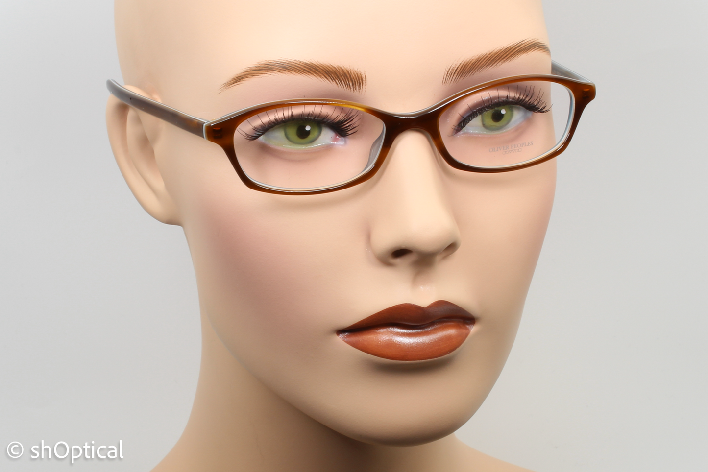 Oliver Peoples OV5164/ALIX Female Oval Glasses Frame Polished Brown Blue 49mm