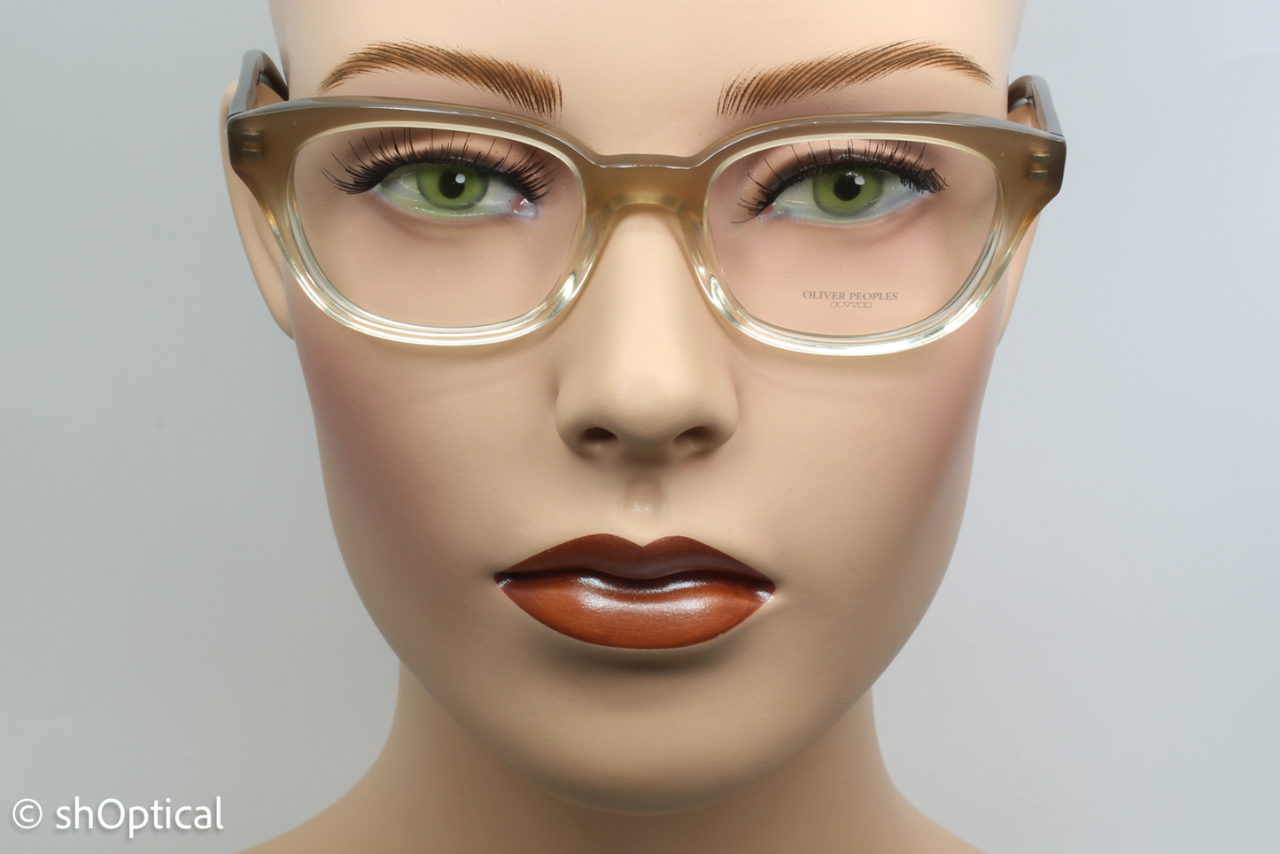 Oliver Peoples OV5240 Female Square Glasses Frame Light Brown Gradient Transparent 49mm