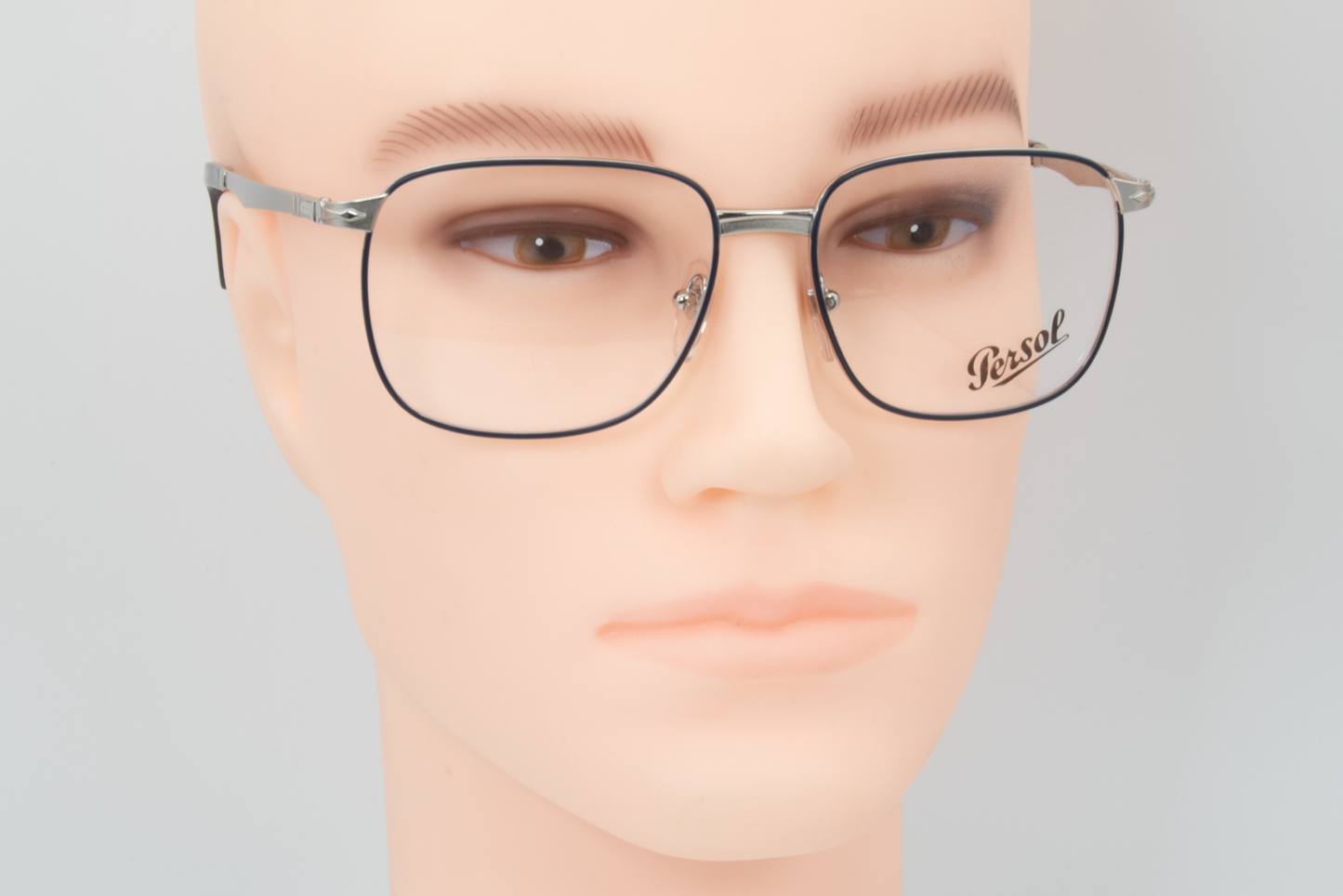 Persol 2462V Unisex Square Glasses Frame Silver and Blue 55mm