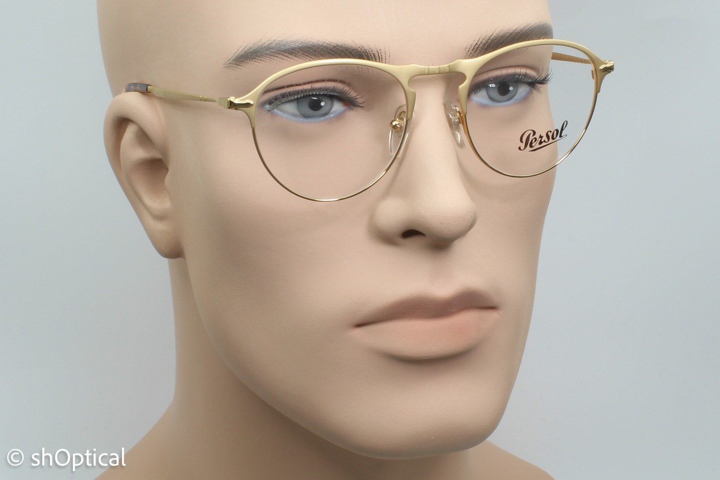 Persol 7092-V Male Round Glasses Frame Gold 50mm