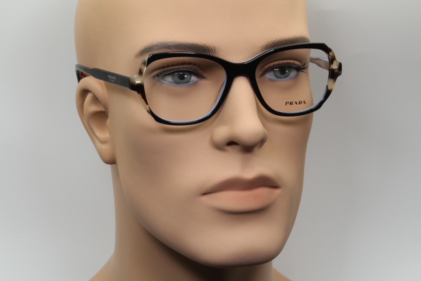 Prada VPR03V Female Square Glasses Frame Black, Baby Blue 52mm