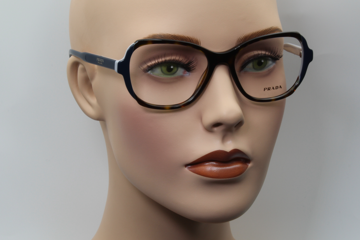 Prada VPR03V Female Square Glasses Frame Havana, Blue & Grey 54mm