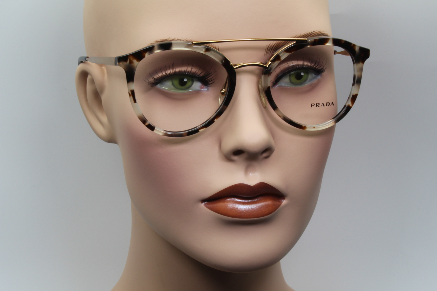 Prada VPR15T Female Round Glasses Frame White Havana, Brown 52mm