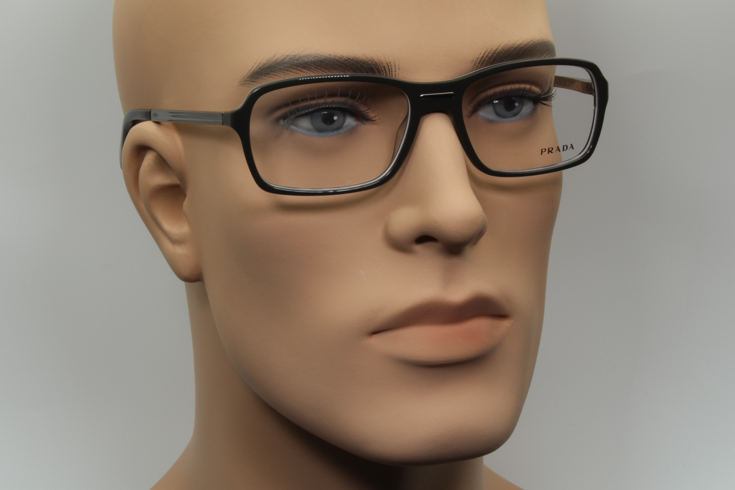 Prada VPR15N Male Rectangular Glasses Frame Black Polished 56mm