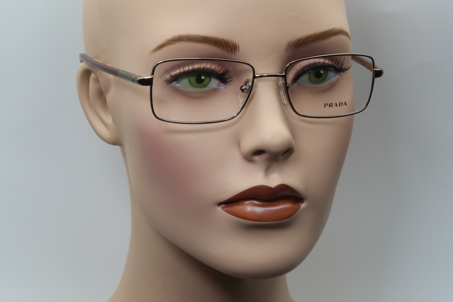 Prada VPR63M Unisex Rectangular Glasses Frame Gunmetal/Brown 52mm