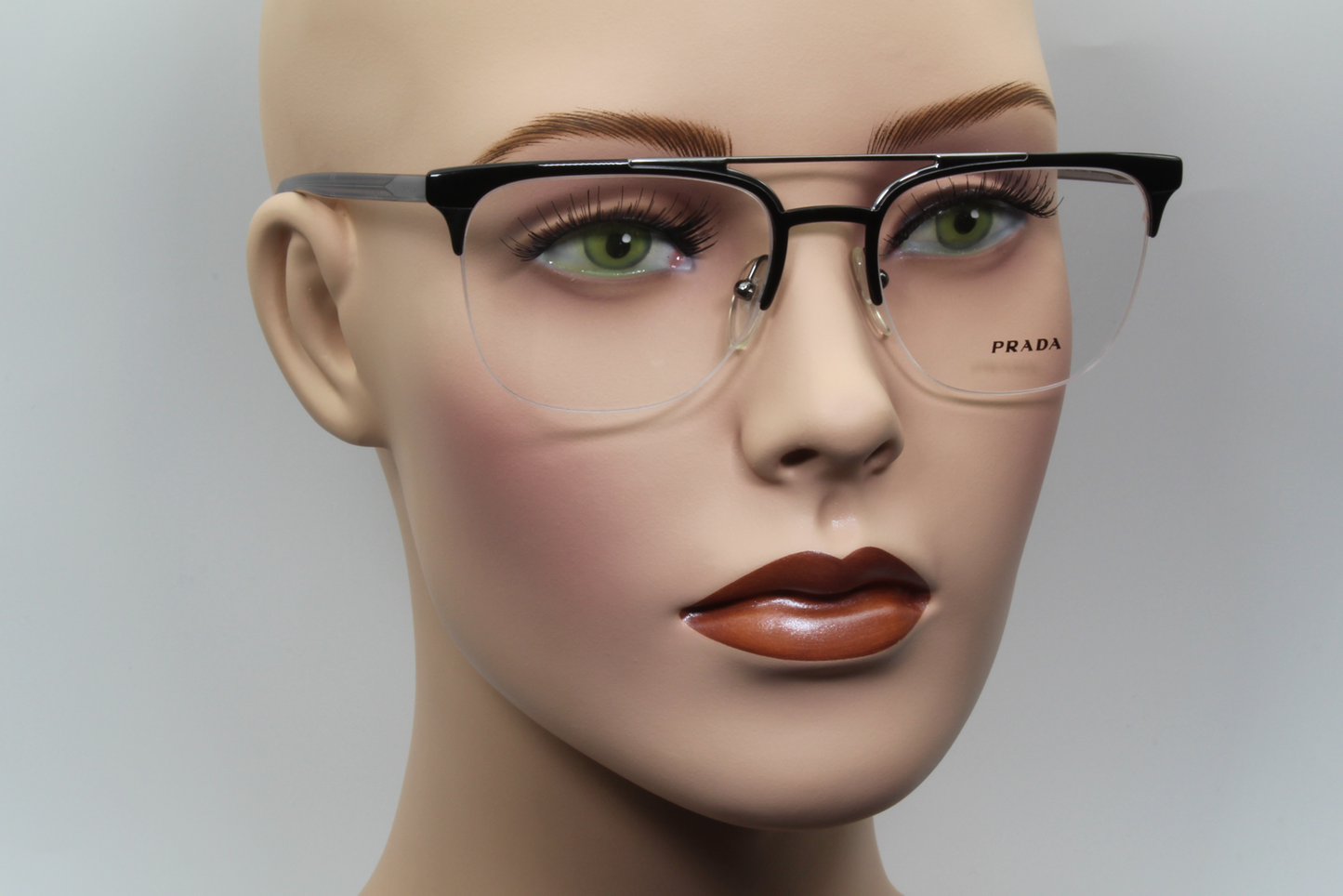 Prada VPR63U Unisex Square Glasses Frame Black, Gunmetal 54mm