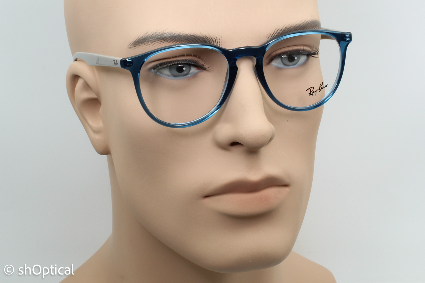 Rayban RB7046 Female Round Glasses Frame Transparent Blue 51mm