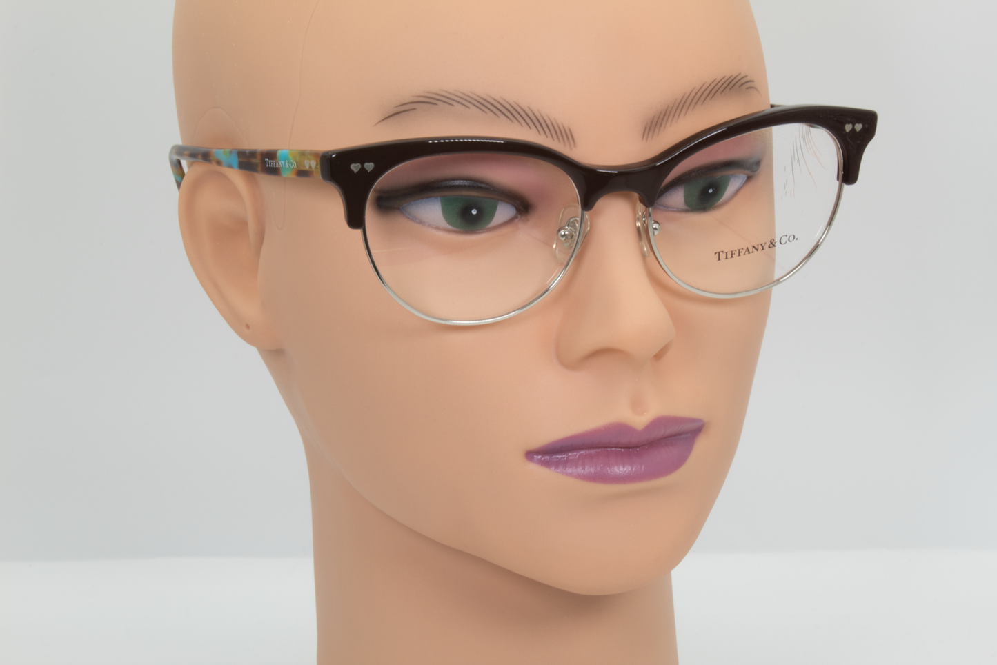 Tiffany & Co TF2156 Female Cat Eye Glasses Frame Brown/Silver 53mm