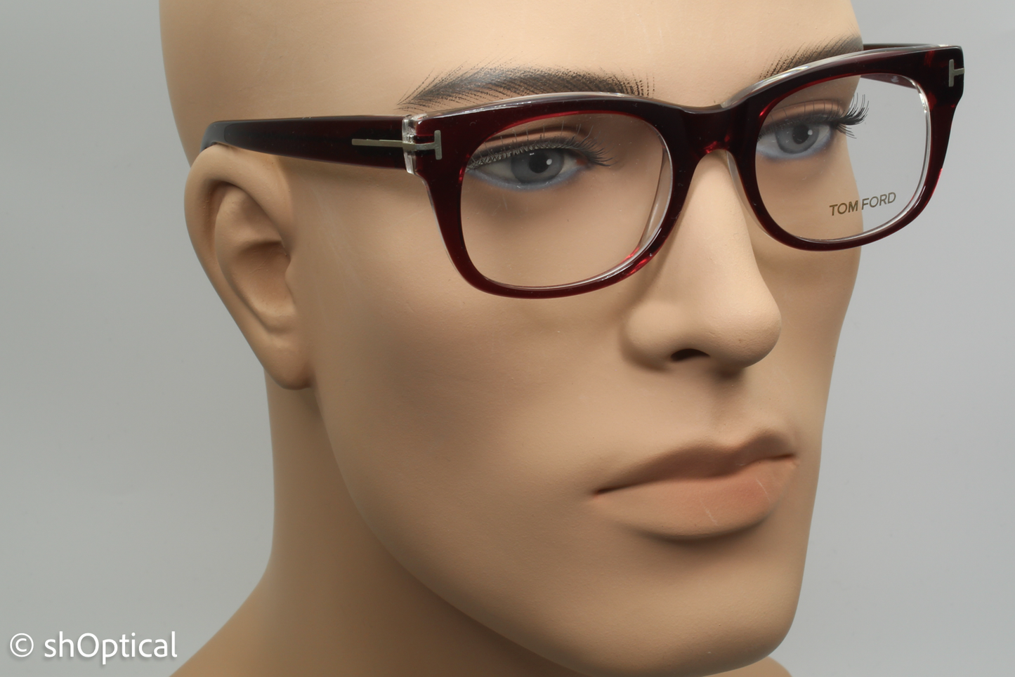 Tom Ford TF5231 Unisex Square Glasses Frame Burgundy 50mm