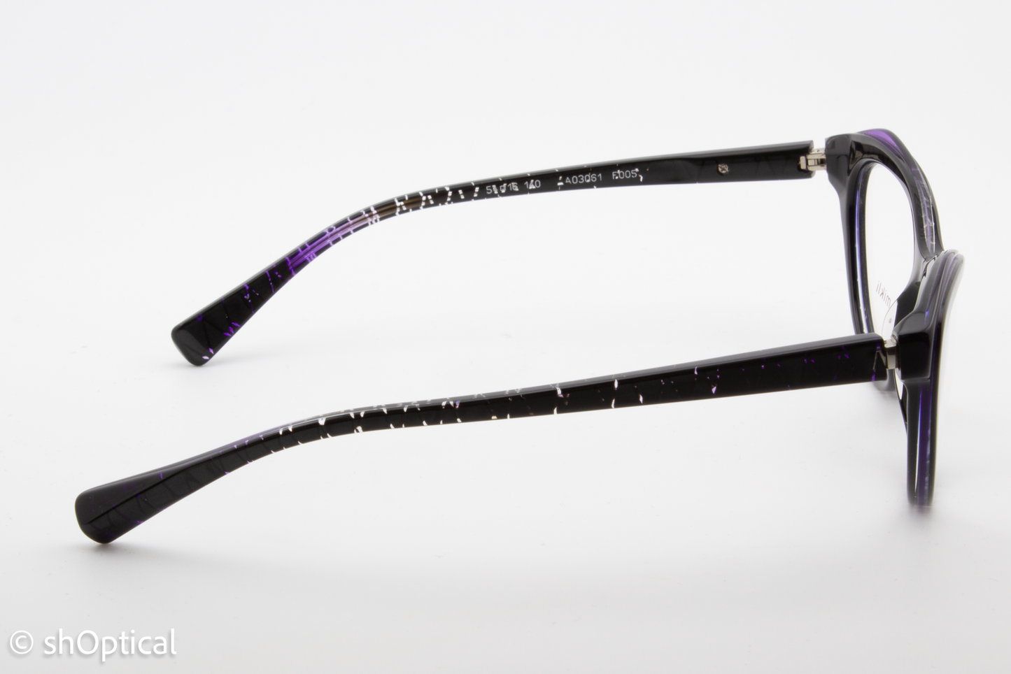 Alain Mikli A03061  Female Cat Eye Glasses Frame Black with Purple 54mm