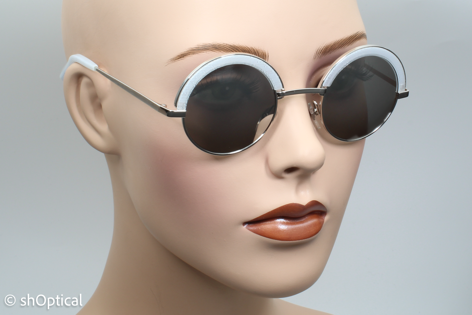 Alain Mikli A04003 2102/6G Womens Full Rim Sunglasses Silver 46mm