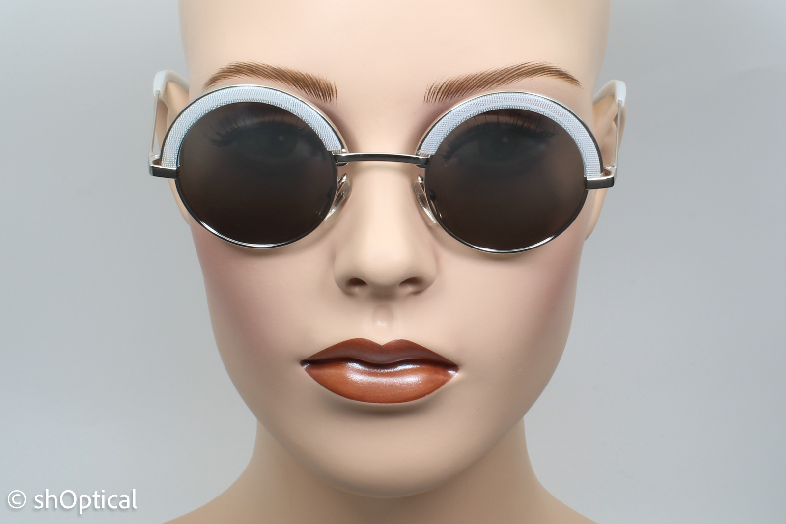 Alain Mikli A04003 2102/6G Womens Full Rim Sunglasses Silver 46mm