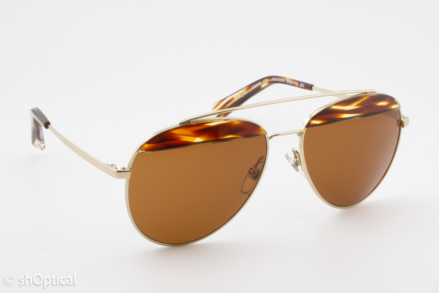 Alain Mikli PAON A04004 002/73 Unisex Full Rim Sunglasses Gold 58mm