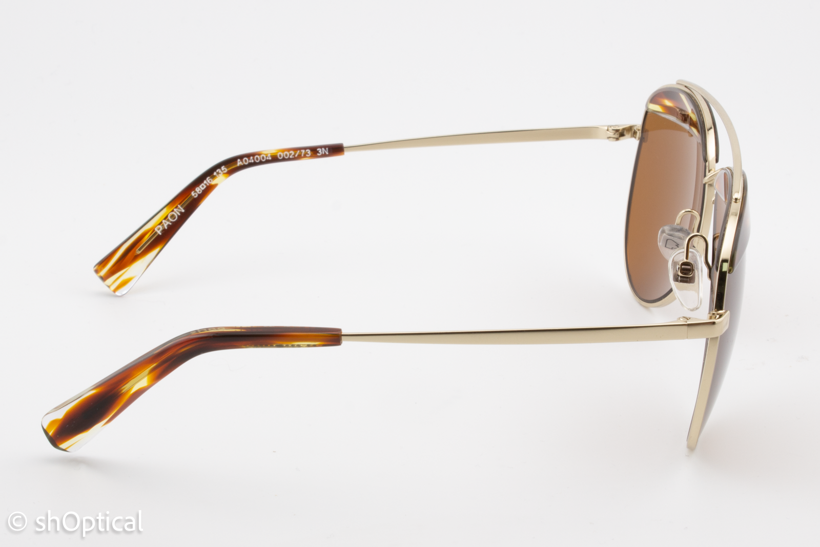 Alain Mikli PAON A04004 002/73 Unisex Full Rim Sunglasses Gold 58mm