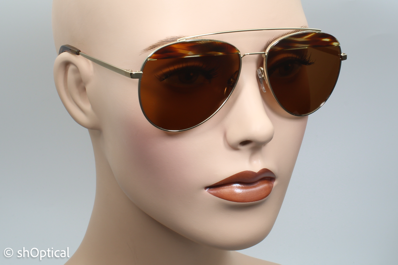 Alain Mikli PAON A04004 002/73 Unisex Full Rim Sunglasses Gold 58mm