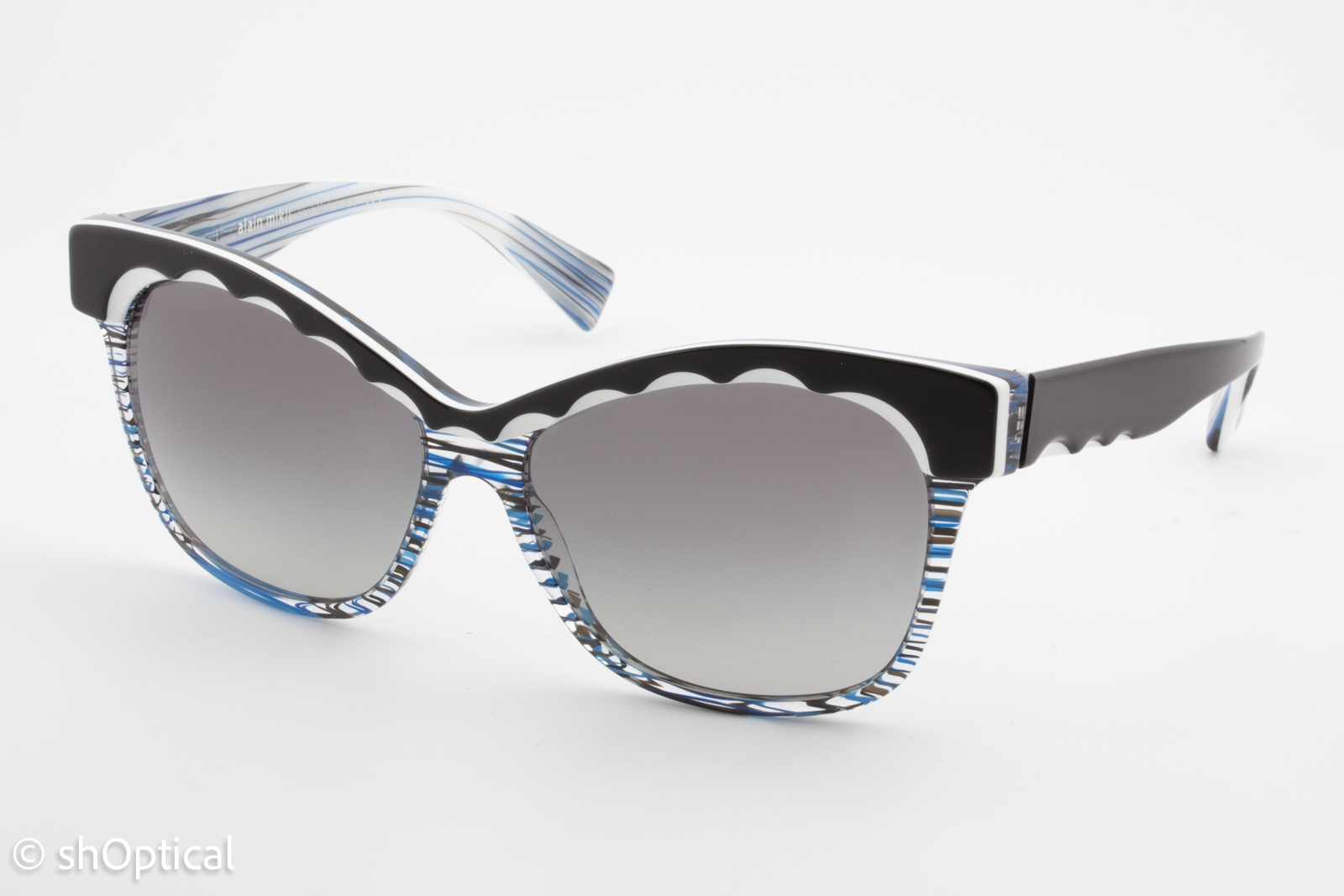 Alain Mikli A05014 308911 Womens Full Rim Sunglasses Black 57mm