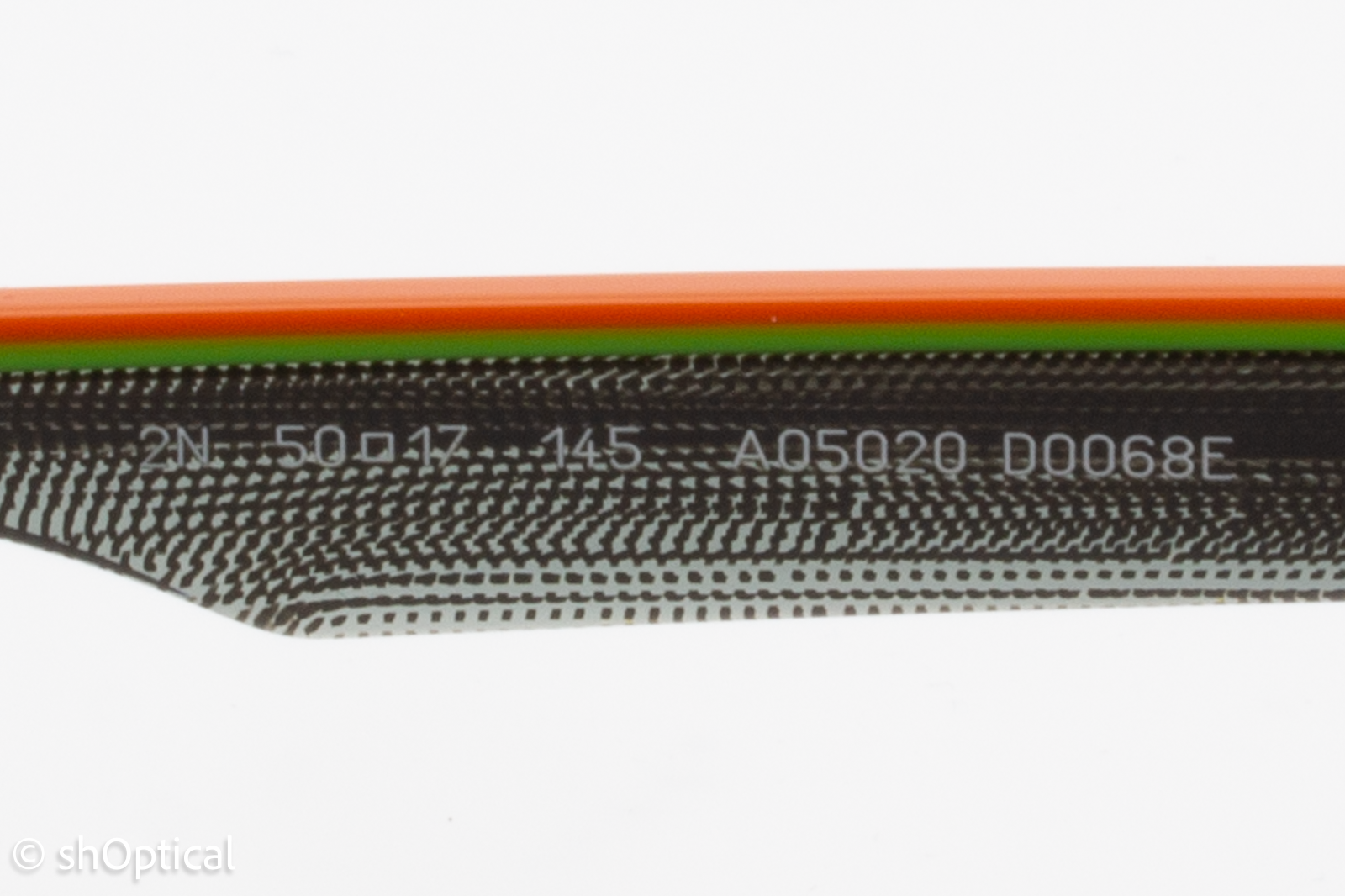 Alain Mikli A05020 D0068E Womens Full Rim Sunglasses Black with Orange & Green Trim 50mm