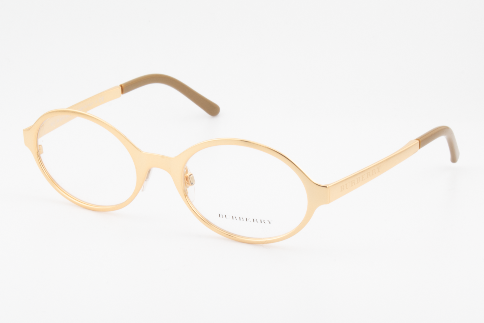 Burberry B1254  Female Round Glasses Frame Gold Chrome 50mm