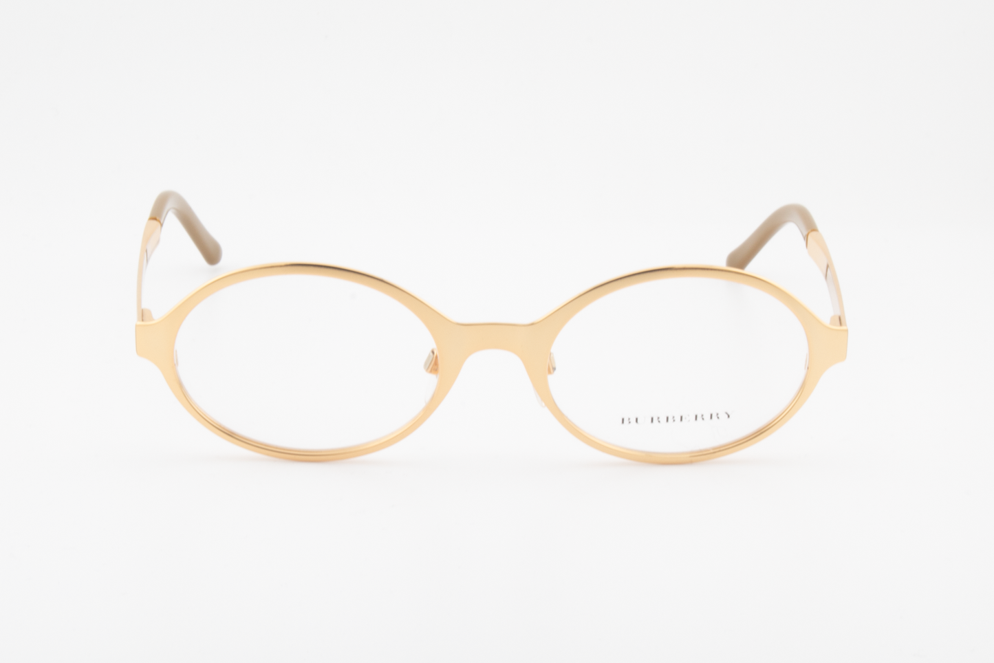 Burberry B1254  Female Round Glasses Frame Gold Chrome 50mm