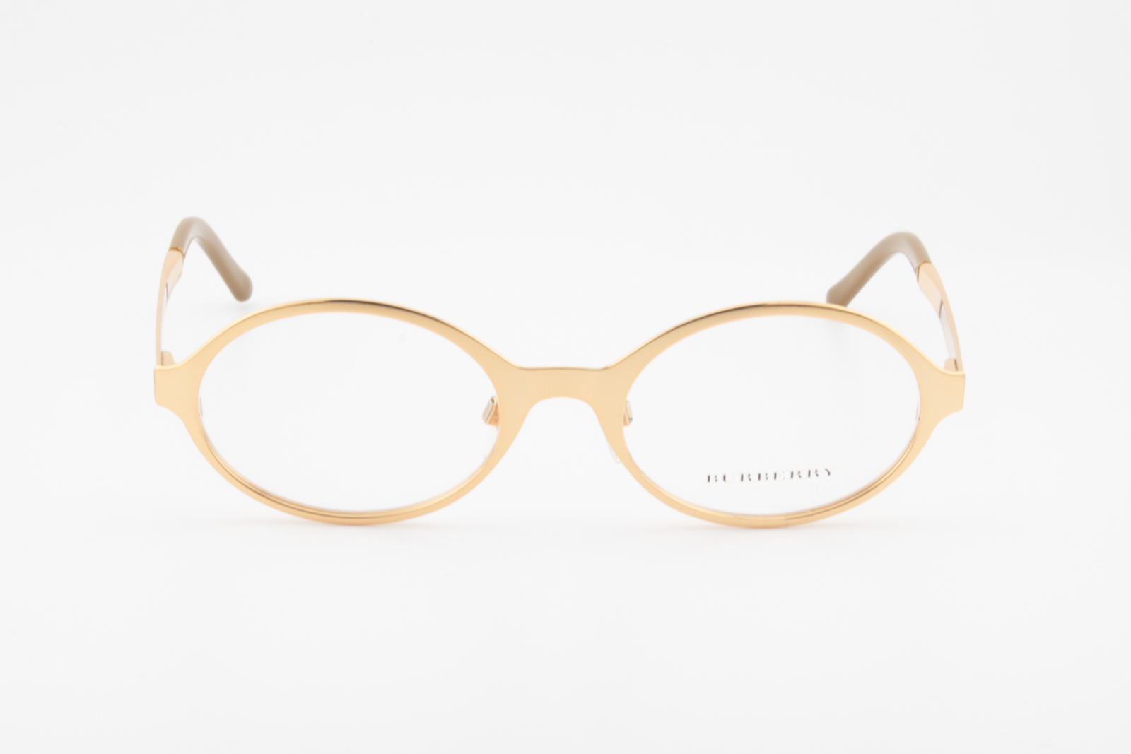 Burberry B1254  Female Round Glasses Frame Gold Chrome 50mm