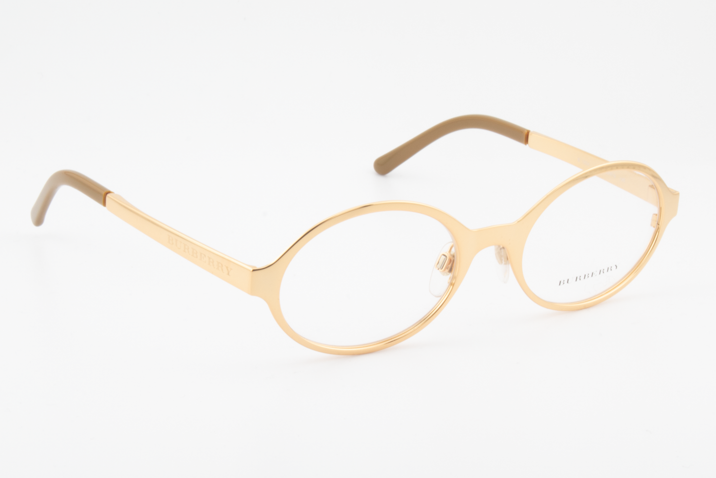 Burberry B1254  Female Round Glasses Frame Gold Chrome 50mm