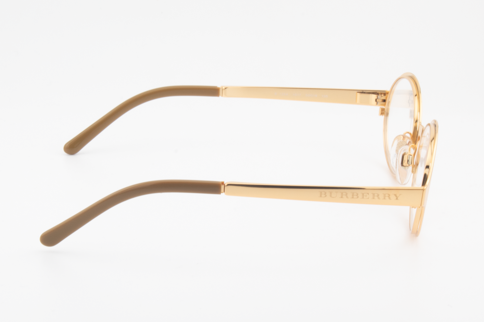 Burberry B1254  Female Round Glasses Frame Gold Chrome 50mm