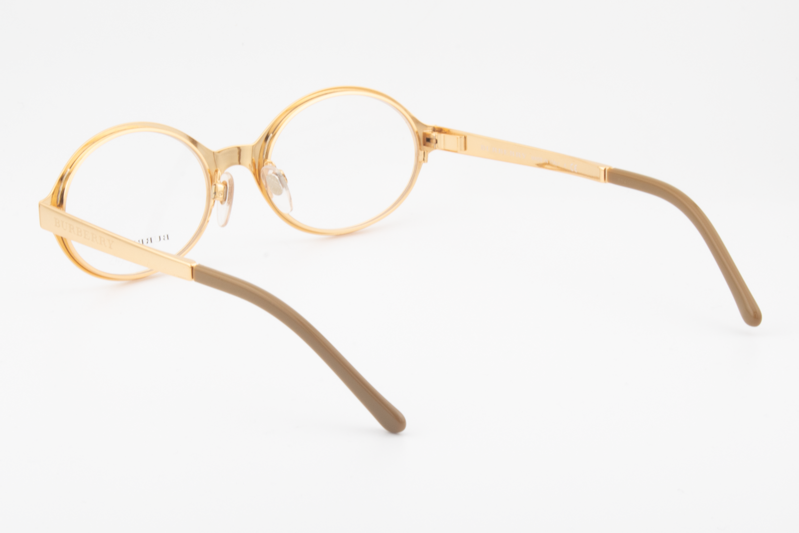 Burberry B1254  Female Round Glasses Frame Gold Chrome 50mm