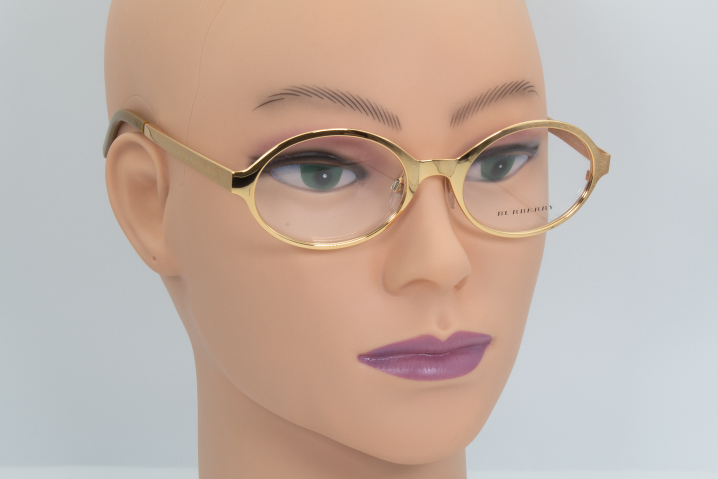 Burberry B1254  Female Round Glasses Frame Gold Chrome 50mm