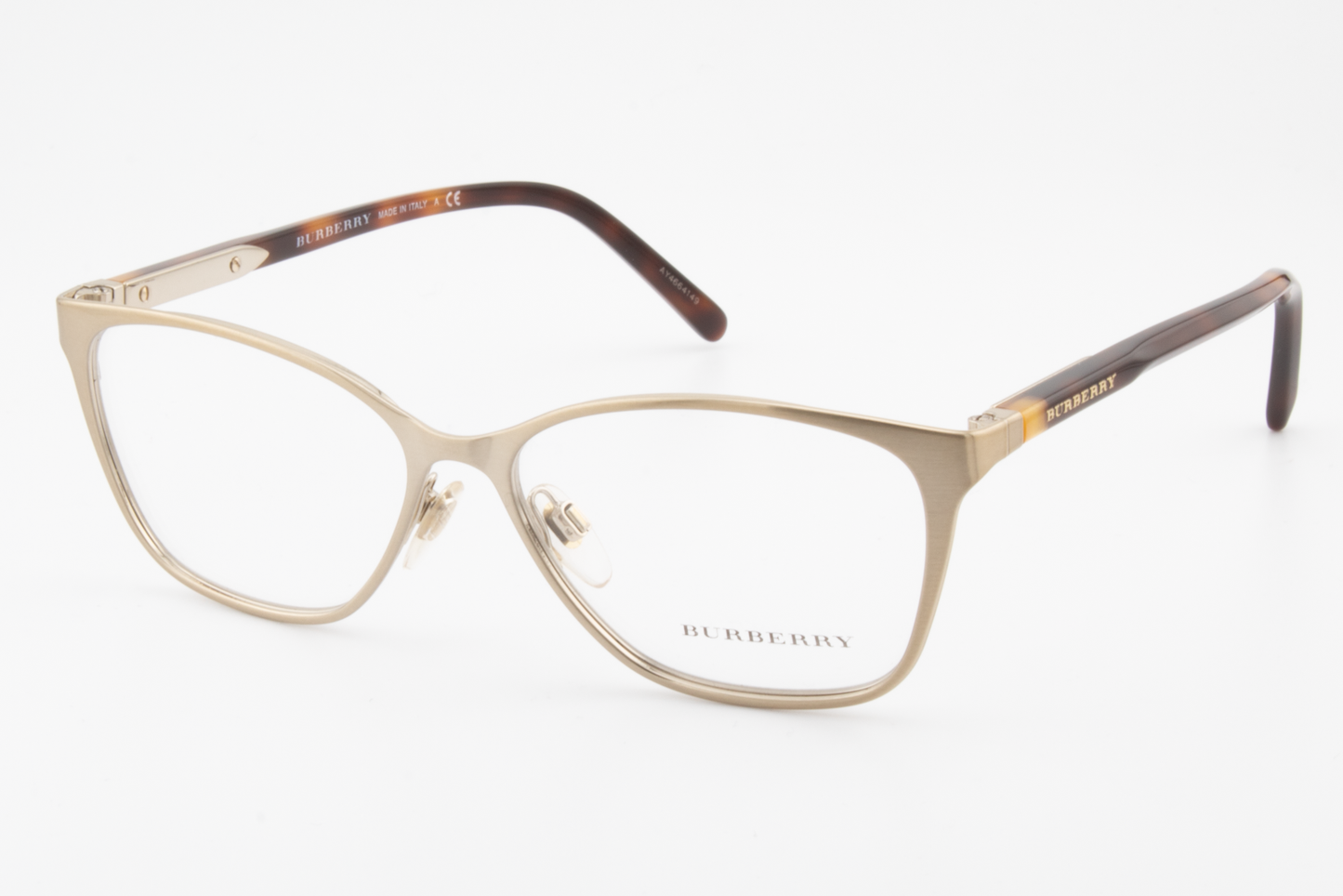 Burberry B1255  Male Square Glasses Frame Gold, Tortoise 53mm